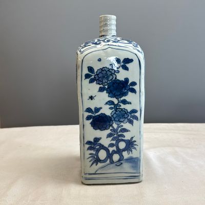 A Chinese blue and white 'Geese and Flowers' square flask — foto 4