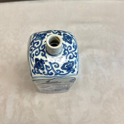 A Chinese blue and white 'Geese and Flowers' square flask — foto 5