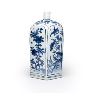 A Chinese blue and white 'Geese and Flowers' square flask — foto 2