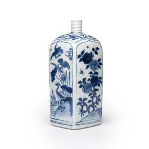 A Chinese blue and white 'Geese and Flowers' square flask — foto 3