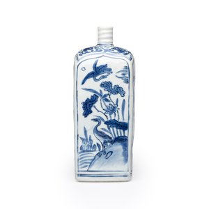 A Chinese blue and white 'Geese and Flowers' square flask — foto 5