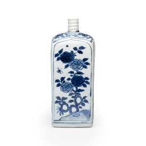 A Chinese blue and white 'Geese and Flowers' square flask — foto 8
