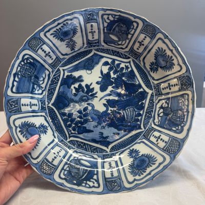 A Chinese blue and white 'Geese' dish — photo 1