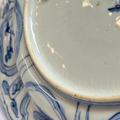 A Chinese blue and white 'Grasshopper and Butterfly' plate — photo 13