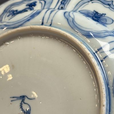 A Chinese blue and white 'Grasshopper and Butterfly' plate — photo 17