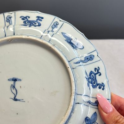 A Chinese blue and white 'Grasshopper and Butterfly' plate — 照片 14