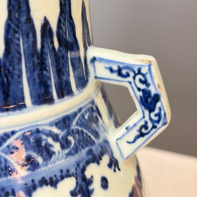 A Chinese blue and white 'Hu' vase with phoenix medallions — photo 8