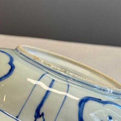 A Chinese blue and white 'Klapmuts' bowl with a bird of prey — photo 26