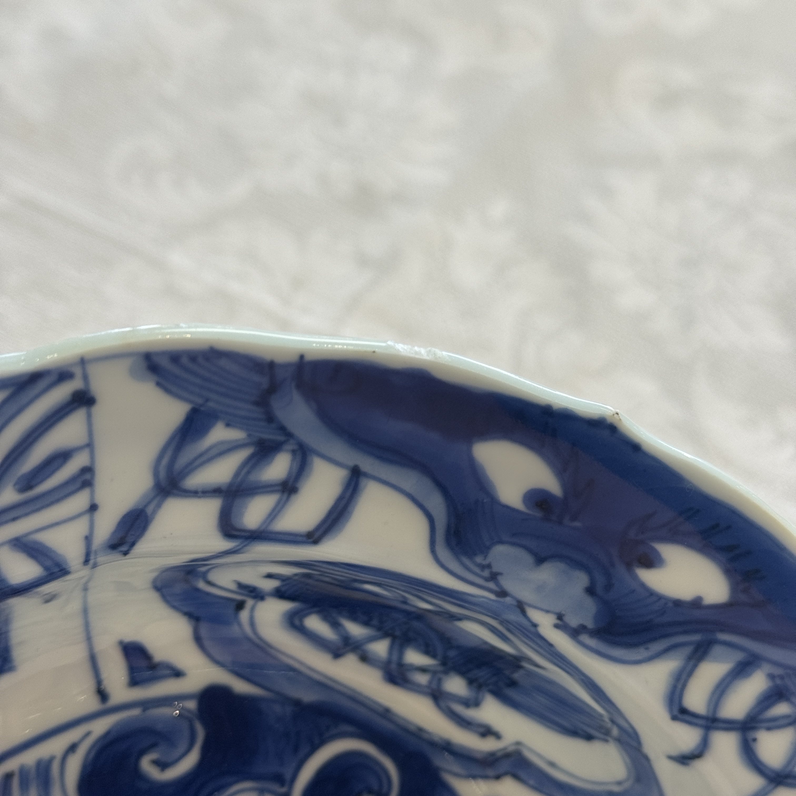 A Chinese blue and white 'Klapmuts' bowl with a bird of prey — photo 27