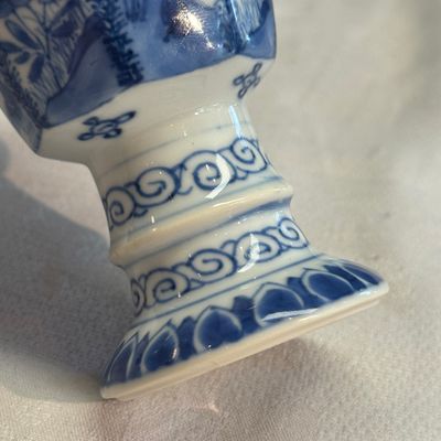 A Chinese blue and white ' Landscapes and Flowers' goblet — photo 11