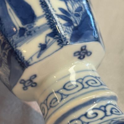 A Chinese blue and white ' Landscapes and Flowers' goblet — photo 13