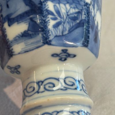 A Chinese blue and white ' Landscapes and Flowers' goblet — photo 14