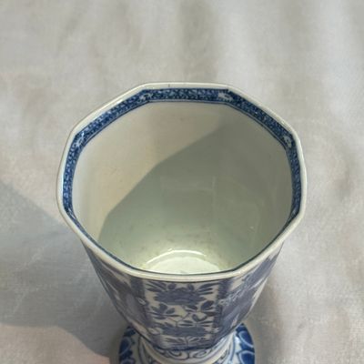 A Chinese blue and white ' Landscapes and Flowers' goblet — photo 5