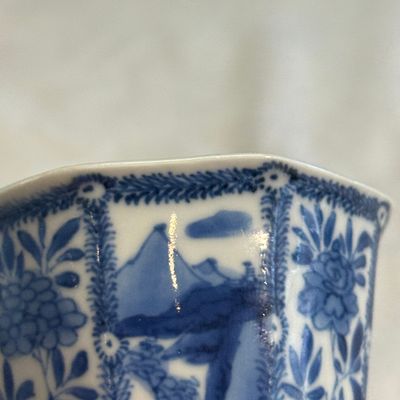 A Chinese blue and white ' Landscapes and Flowers' goblet — photo 9