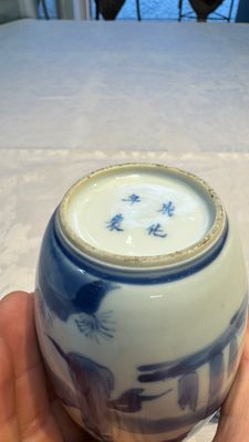 A Chinese blue and white 'Long Eliza' tea caddy and cover — foto 8