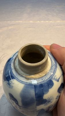 A Chinese blue and white 'Long Eliza' tea caddy and cover — foto 2
