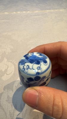 A Chinese blue and white 'Long Eliza' tea caddy and cover — foto 4