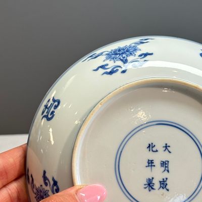 A Chinese blue and white 'Longevity 萬壽' plate — foto 11