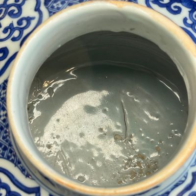 A Chinese blue and white 'Lotus Scroll' jar — photo 14