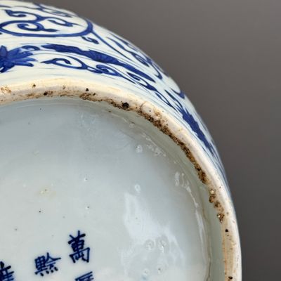 A Chinese blue and white 'Lotus Scroll' jar — photo 18
