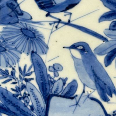 A Chinese blue and white 'Pair of Birds' plate — photo 7