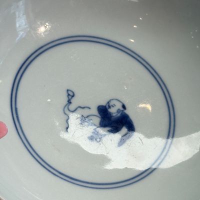 A Chinese blue and white 'Playing Boys' bowl — photo 12