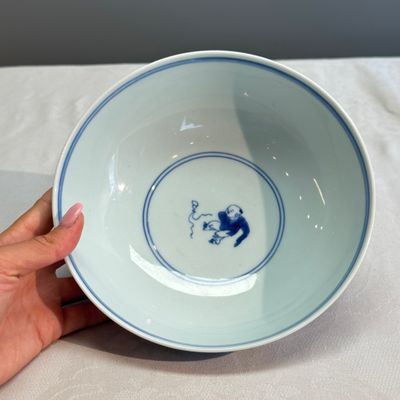 A Chinese blue and white 'Playing Boys' bowl — photo 7