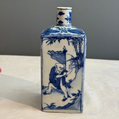 A Chinese blue and white 'Playing Boys' square flask — foto 3