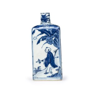 A Chinese blue and white 'Playing Boys' square flask — foto 3