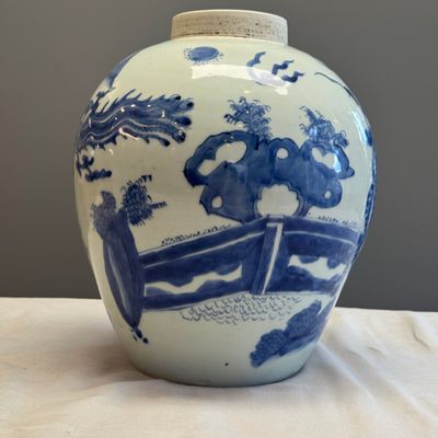 A Chinese blue and white 'Qilin, Phoenix and Magpie' jar — photo 2