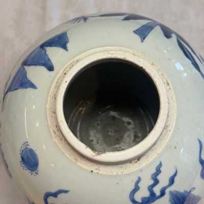 A Chinese blue and white 'Qilin, Phoenix and Magpie' jar — photo 10