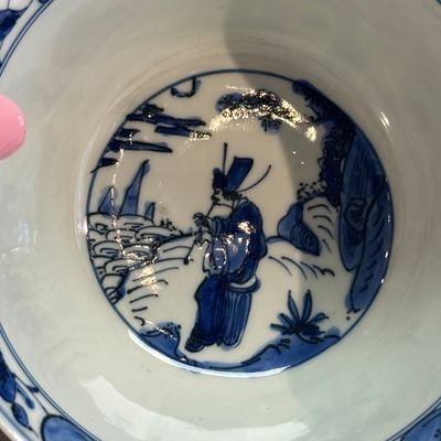 A Chinese blue and white 'Qu Shui Liu Shang 曲水流觴' bowl — foto 12