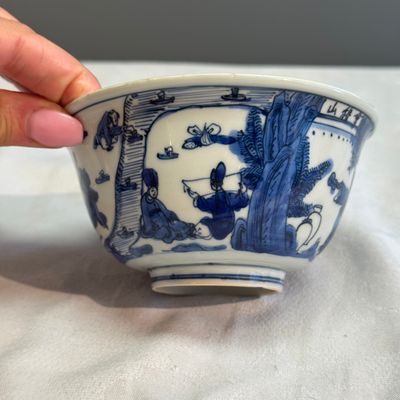 A Chinese blue and white 'Qu Shui Liu Shang 曲水流觴' bowl — foto 2