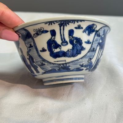 A Chinese blue and white 'Qu Shui Liu Shang 曲水流觴' bowl — foto 4