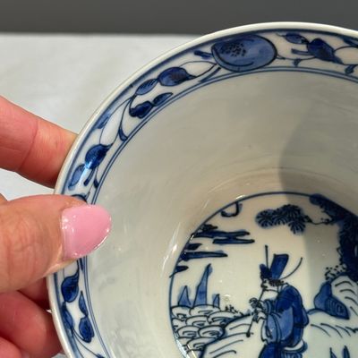 A Chinese blue and white 'Qu Shui Liu Shang 曲水流觴' bowl — foto 8