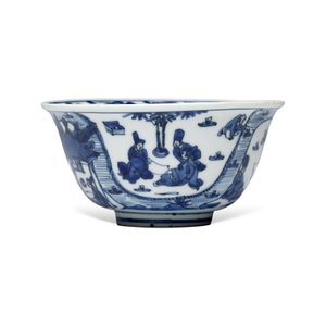 A Chinese blue and white 'Qu Shui Liu Shang 曲水流觴' bowl — foto 5