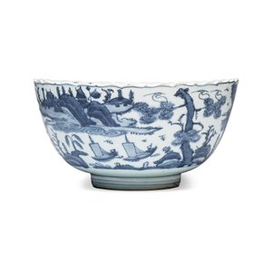 A Chinese blue and white 'Riverscape' bowl — photo 2