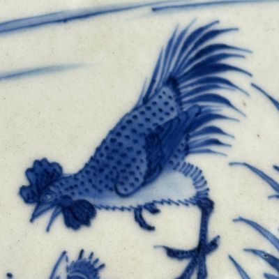 A Chinese blue and white 'Roosters' tea caddy — foto 8