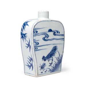 A Chinese blue and white 'Roosters' tea caddy — foto 4