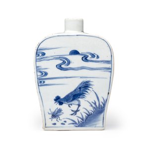 A Chinese blue and white 'Roosters' tea caddy — foto 5