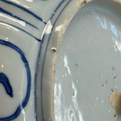 A Chinese blue and white 'Sage and Crane' plate — photo 21