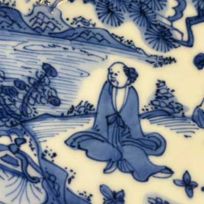 A Chinese blue and white 'Sage and Servant' plate — photo 6