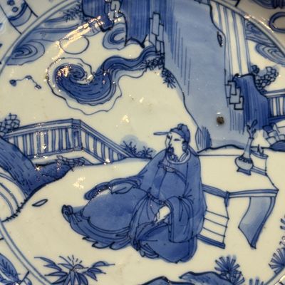 A Chinese blue and white 'Scholar' dish  — photo 6