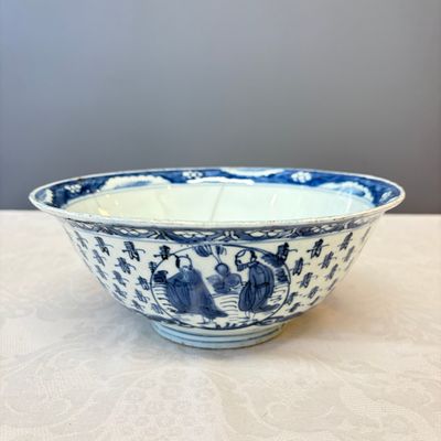 A Chinese blue and white 'Shoulao and Eight Immortals' bowl — foto 1
