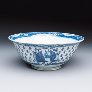 A Chinese blue and white 'Shoulao and Eight Immortals' bowl — foto 1
