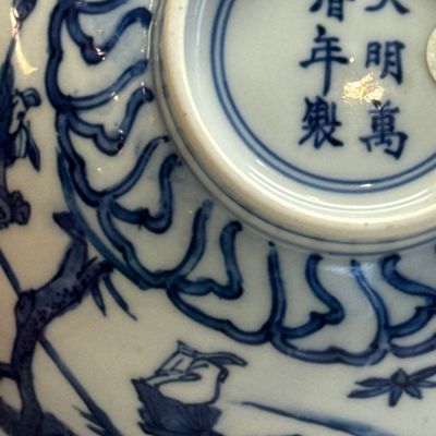 A Chinese blue and white 'Sima Guang Breaking the Vat' bowl — photo 18