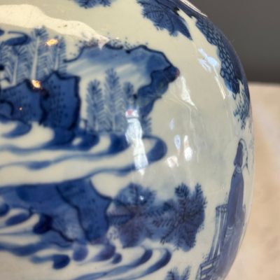 A Chinese blue and white 'Zhu Lin Qi Xian 竹林七賢' bottle vase — 照片 12