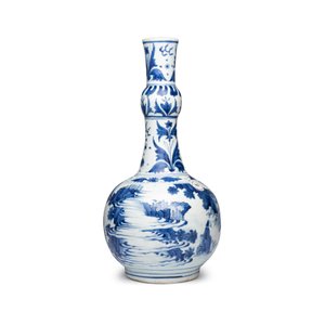 A Chinese blue and white 'Zhu Lin Qi Xian 竹林七賢' bottle vase — 照片 4