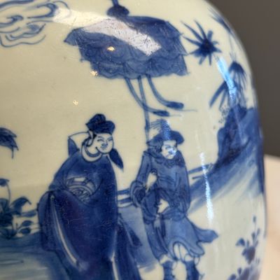 A Chinese blue and white baluster vase with narrative design — 照片 11