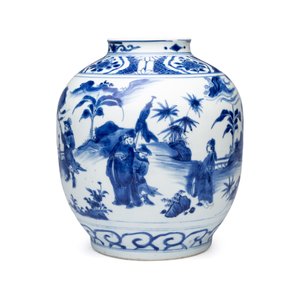 A Chinese blue and white baluster vase with narrative design — 照片 2